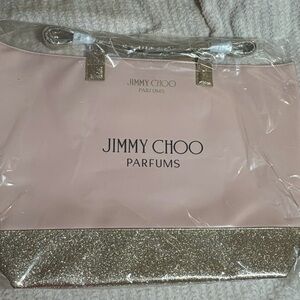 Jimmy Choo Pink and Gold Tote Bag